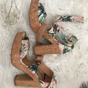 H&M Tropical Wedge Heels size 7